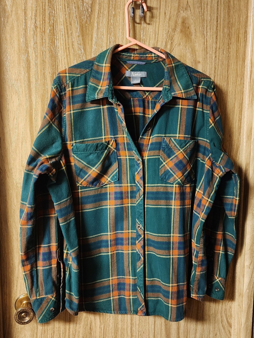 Bass Pro, Natural Reflections, Plaid Button Up Shirt, Men's XLarge, 100% Cotton